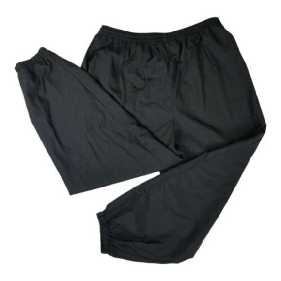 Vintage MTA PRO Athletic Nylon Pants Womens Plus Sz 3X Black Mom Zip Cuffs L29 - Picture 1 of 12